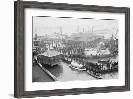 Hampton Roads Revels In the Return of the American Fleet-null-Framed Art Print