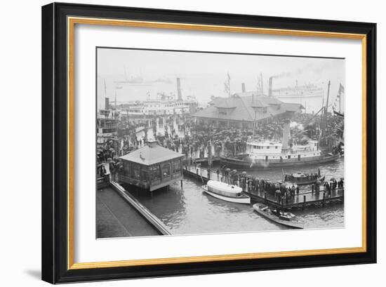 Hampton Roads Revels In the Return of the American Fleet-null-Framed Art Print