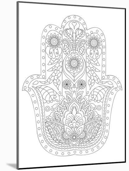 Hamsa Coloring Art-null-Mounted Coloring Poster