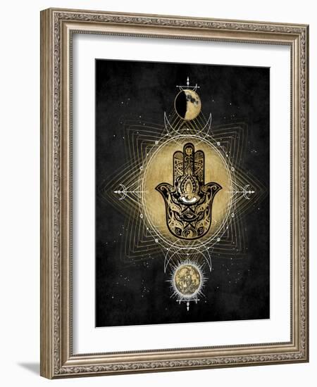 Hamsa Hand Celestial-Oliver Jeffries-Framed Art Print