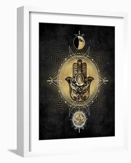 Hamsa Hand Celestial-Oliver Jeffries-Framed Art Print