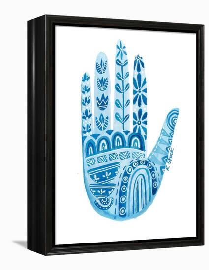Hamsa Hand Of Power And Protection-Kerstin Stock-Framed Stretched Canvas