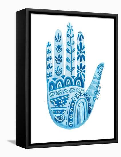 Hamsa Hand Of Power And Protection-Kerstin Stock-Framed Stretched Canvas