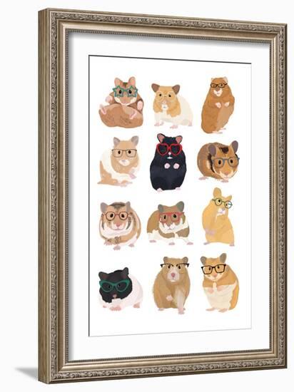 Hamsters Wearing Glasses-Hanna Melin-Framed Art Print