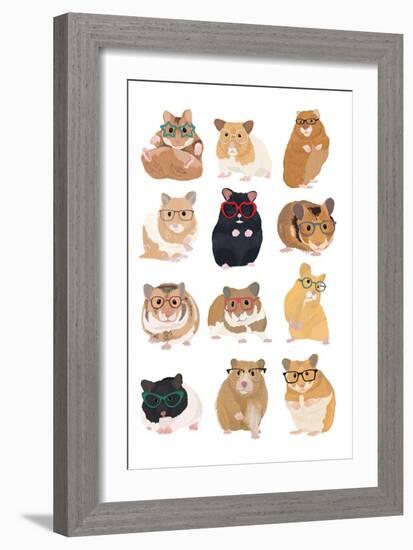 Hamsters Wearing Glasses-Hanna Melin-Framed Art Print