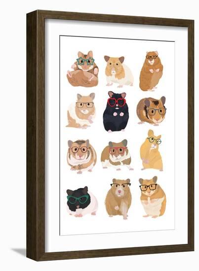 Hamsters Wearing Glasses-Hanna Melin-Framed Art Print