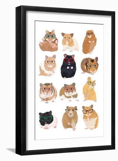 Hamsters Wearing Glasses-Hanna Melin-Framed Art Print