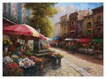 Flower Market Cafe-Han Chang-Art Print