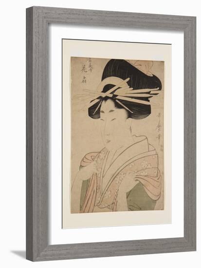 Hana?Gi of the ?Giya (Colour Woodblock Print)-Kitagawa Utamaro-Framed Giclee Print