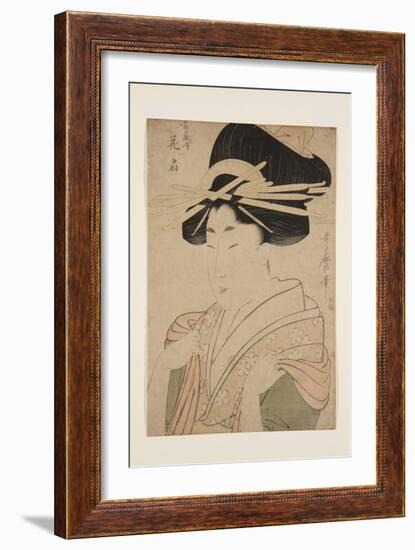 Hana?Gi of the ?Giya (Colour Woodblock Print)-Kitagawa Utamaro-Framed Giclee Print