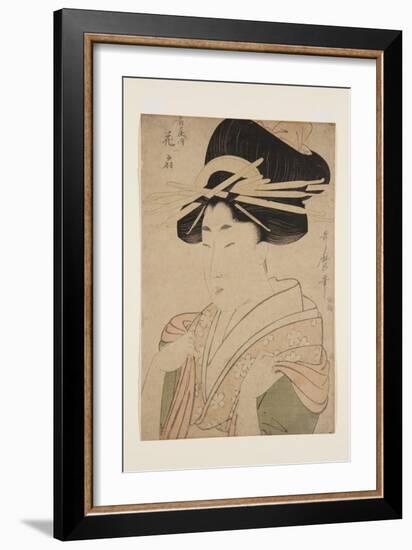 Hana?Gi of the ?Giya (Colour Woodblock Print)-Kitagawa Utamaro-Framed Giclee Print