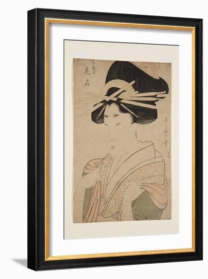 Hana?Gi of the ?Giya (Colour Woodblock Print)-Kitagawa Utamaro-Framed Giclee Print