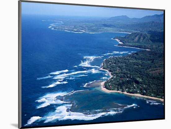 Hanalei Bay and the Distant Princeville Hotel, Kauai, Hawaii, USA-Charles Sleicher-Mounted Photographic Print