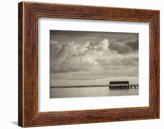 Hanalei Bay, Hanalei Pier, Hawaii, Kauai, clouds-Lee Klopfer-Framed Photographic Print