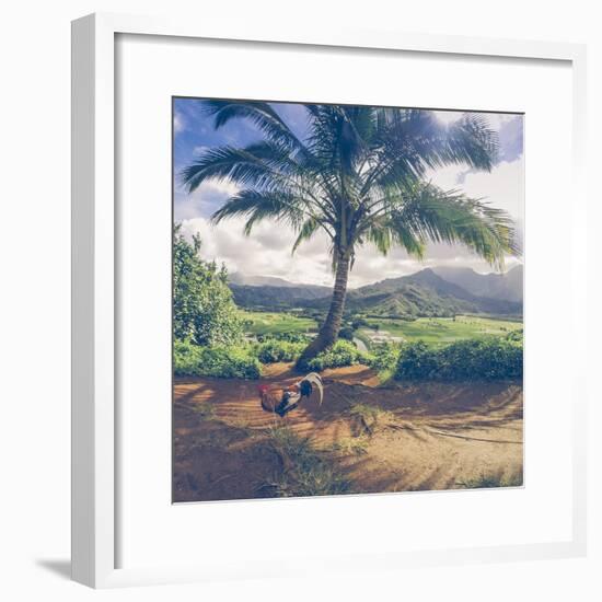 Hanalei Chicken Landscape, Kauai Hawaii-Vincent James-Framed Photographic Print