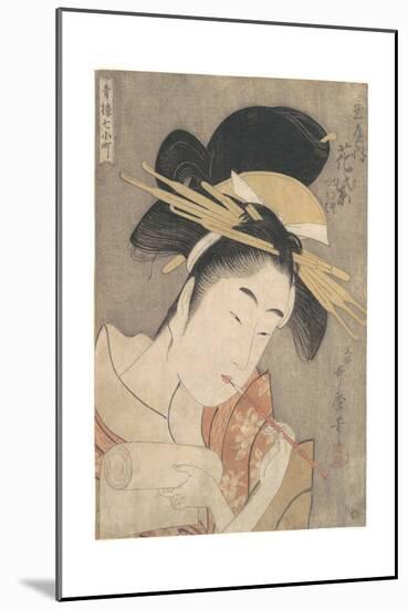 Hanamurasaki of the Tamaya, c.1790-Kitagawa Utamaro-Mounted Giclee Print