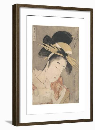 Hanamurasaki of the Tamaya, c.1790-Kitagawa Utamaro-Framed Giclee Print