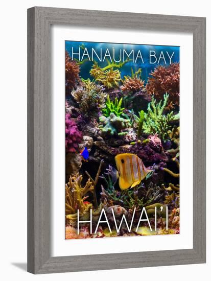 Hanauma Bay, Hawai'i - Fish and Coral 2-Lantern Press-Framed Art Print