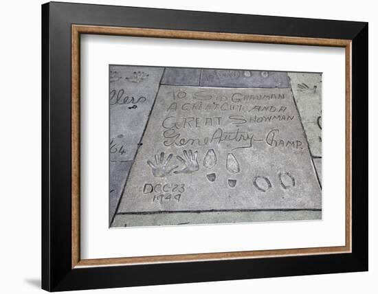 Hand and Foot Prints of Gene Autry, Hollywood Boulevard, Los Angeles-Wendy Connett-Framed Photographic Print
