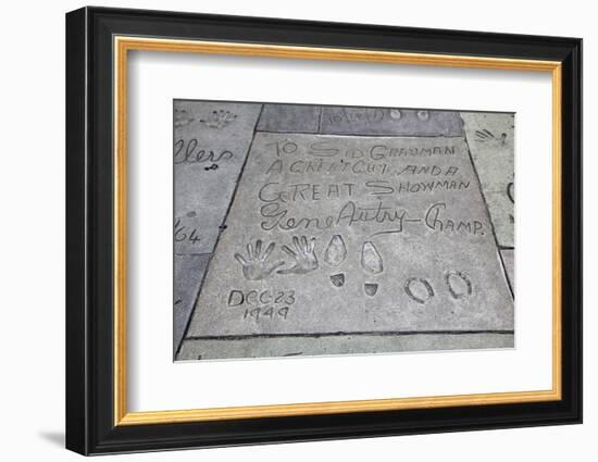 Hand and Foot Prints of Gene Autry, Hollywood Boulevard, Los Angeles-Wendy Connett-Framed Photographic Print