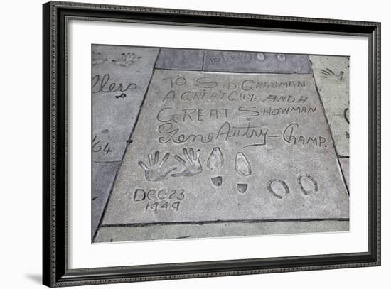 Hand and Foot Prints of Gene Autry, Hollywood Boulevard, Los Angeles-Wendy Connett-Framed Photographic Print