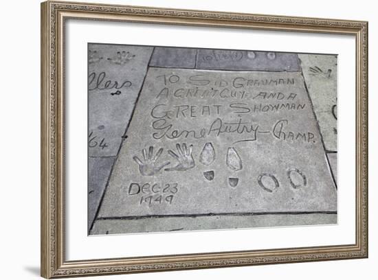 Hand and Foot Prints of Gene Autry, Hollywood Boulevard, Los Angeles-Wendy Connett-Framed Photographic Print