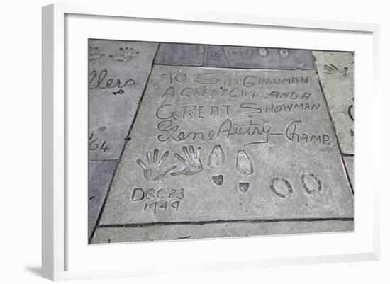 Hand and Foot Prints of Gene Autry, Hollywood Boulevard, Los Angeles-Wendy Connett-Framed Photographic Print