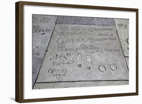 Hand and Foot Prints of Gene Autry, Hollywood Boulevard, Los Angeles-Wendy Connett-Framed Photographic Print