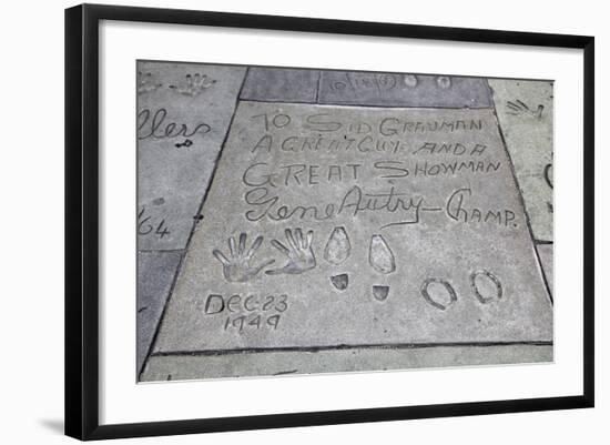 Hand and Foot Prints of Gene Autry, Hollywood Boulevard, Los Angeles-Wendy Connett-Framed Photographic Print