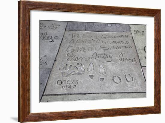 Hand and Foot Prints of Gene Autry, Hollywood Boulevard, Los Angeles-Wendy Connett-Framed Photographic Print