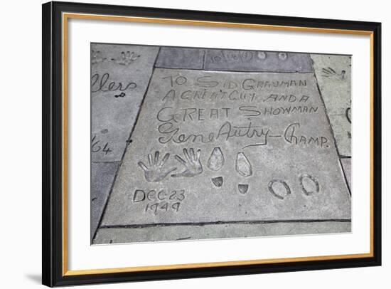 Hand and Foot Prints of Gene Autry, Hollywood Boulevard, Los Angeles-Wendy Connett-Framed Photographic Print