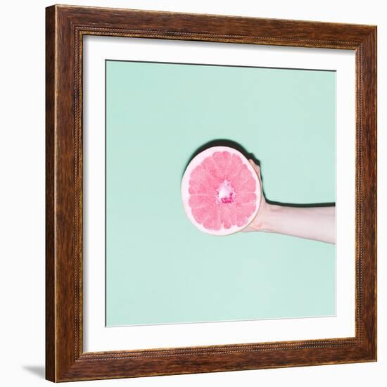 Hand and Grapefruit, Vanilla, Fashion Style, Minimal-Evgeniya Porechenskaya-Framed Photographic Print