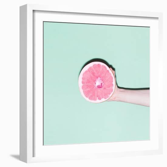 Hand and Grapefruit, Vanilla, Fashion Style, Minimal-Evgeniya Porechenskaya-Framed Photographic Print