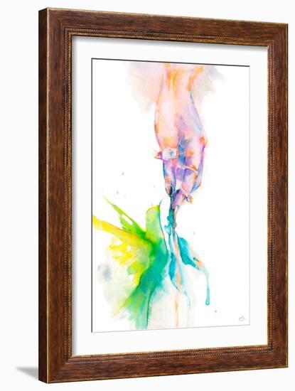 Hand And Hummingbird-Stella Chang-Framed Art Print
