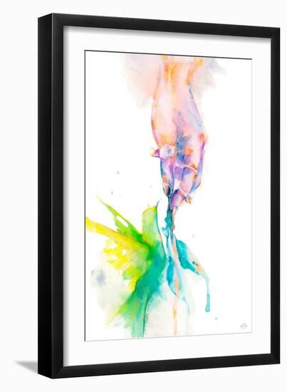 Hand And Hummingbird-Stella Chang-Framed Art Print