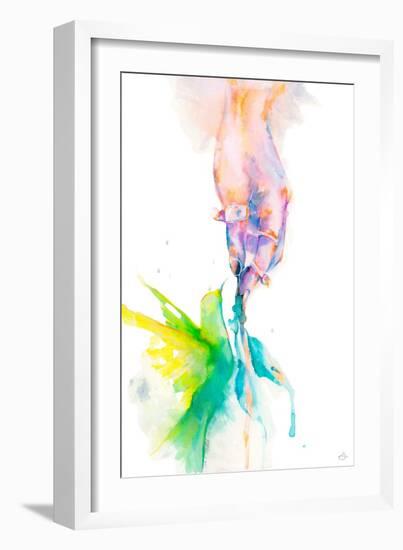 Hand And Hummingbird-Stella Chang-Framed Art Print