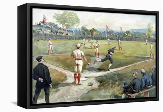 Hand-Colored Lithograph of an Early Baseball-null-Framed Premier Image Canvas
