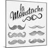 Hand Drawn Black Mustache Set-Melindula-Mounted Art Print