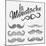 Hand Drawn Black Mustache Set-Melindula-Mounted Art Print