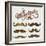 Hand Drawn Brown Mustache Set-Melindula-Framed Art Print