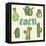 Hand Drawn Cactus Icons. Vector Illustration.-Maria Sem-Framed Stretched Canvas