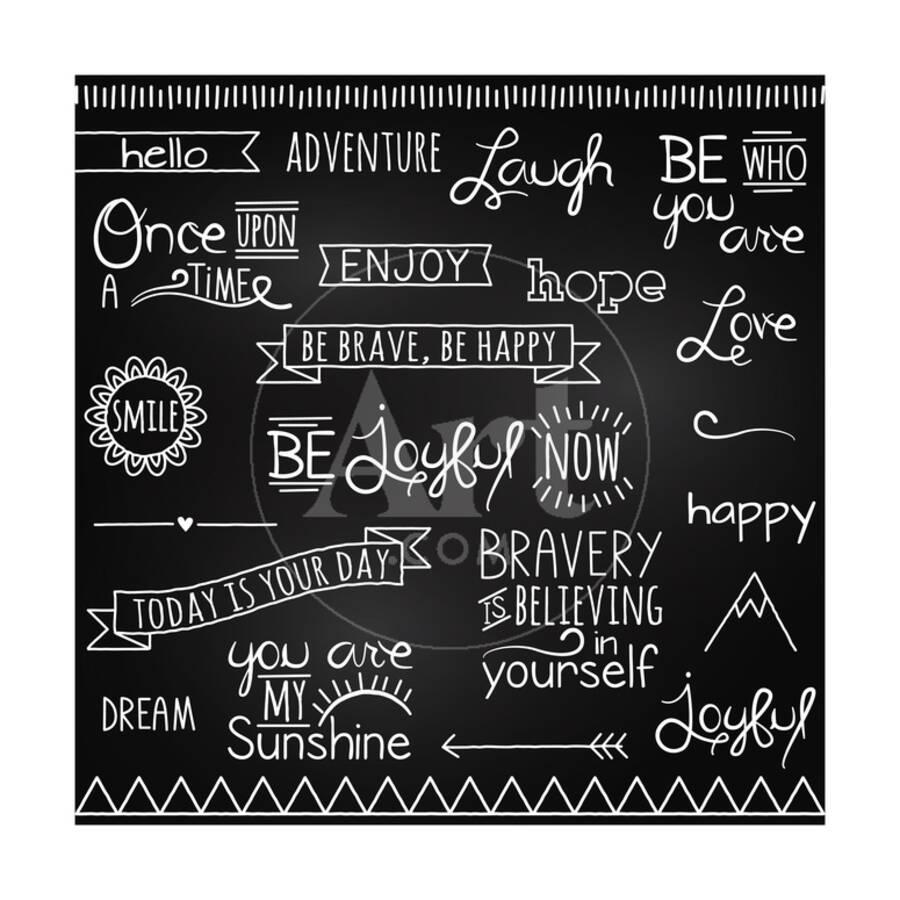 Hand Drawn Chalkboard Style Words Quotes And Decoration Art
