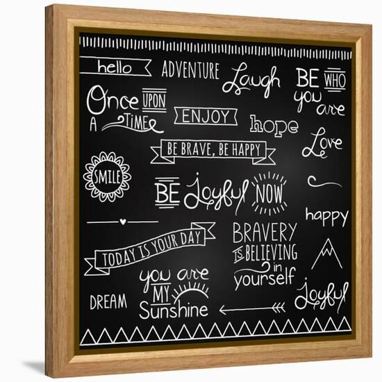 Hand Drawn Chalkboard Style Words, Quotes And Decoration-Pink Pueblo-Framed Stretched Canvas