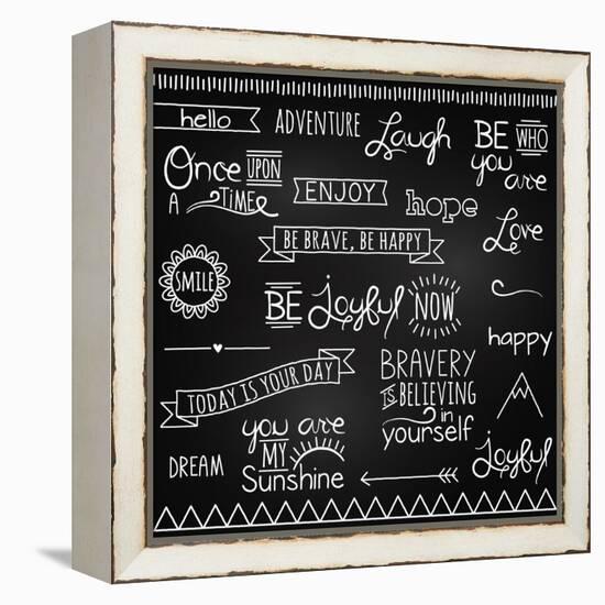 Hand Drawn Chalkboard Style Words, Quotes And Decoration-Pink Pueblo-Framed Stretched Canvas