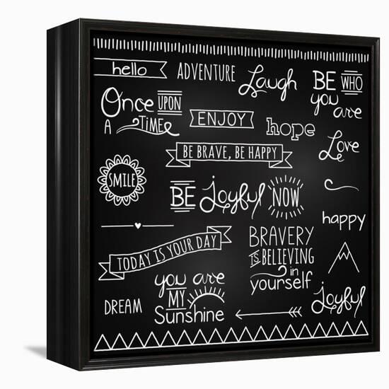 Hand Drawn Chalkboard Style Words, Quotes And Decoration-Pink Pueblo-Framed Stretched Canvas