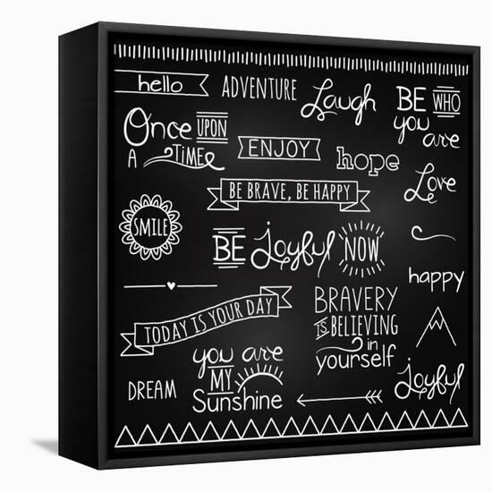 Hand Drawn Chalkboard Style Words, Quotes And Decoration-Pink Pueblo-Framed Stretched Canvas