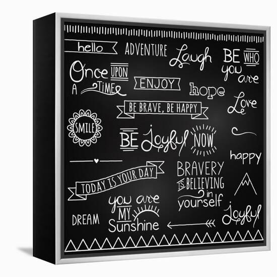 Hand Drawn Chalkboard Style Words, Quotes And Decoration-Pink Pueblo-Framed Stretched Canvas