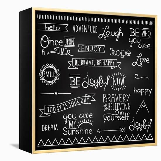Hand Drawn Chalkboard Style Words, Quotes And Decoration-Pink Pueblo-Framed Stretched Canvas