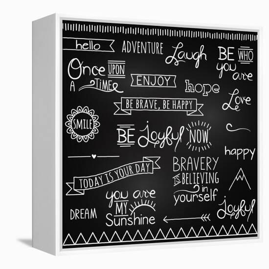 Hand Drawn Chalkboard Style Words, Quotes And Decoration-Pink Pueblo-Framed Stretched Canvas