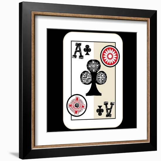 Hand Drawn Deck Of Cards, Doodle Ace Of Clubs-Andriy Zholudyev-Framed Art Print